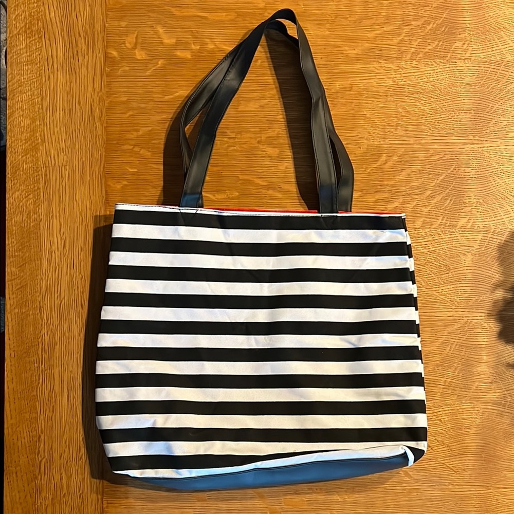 Striped Black and White Tote Bag